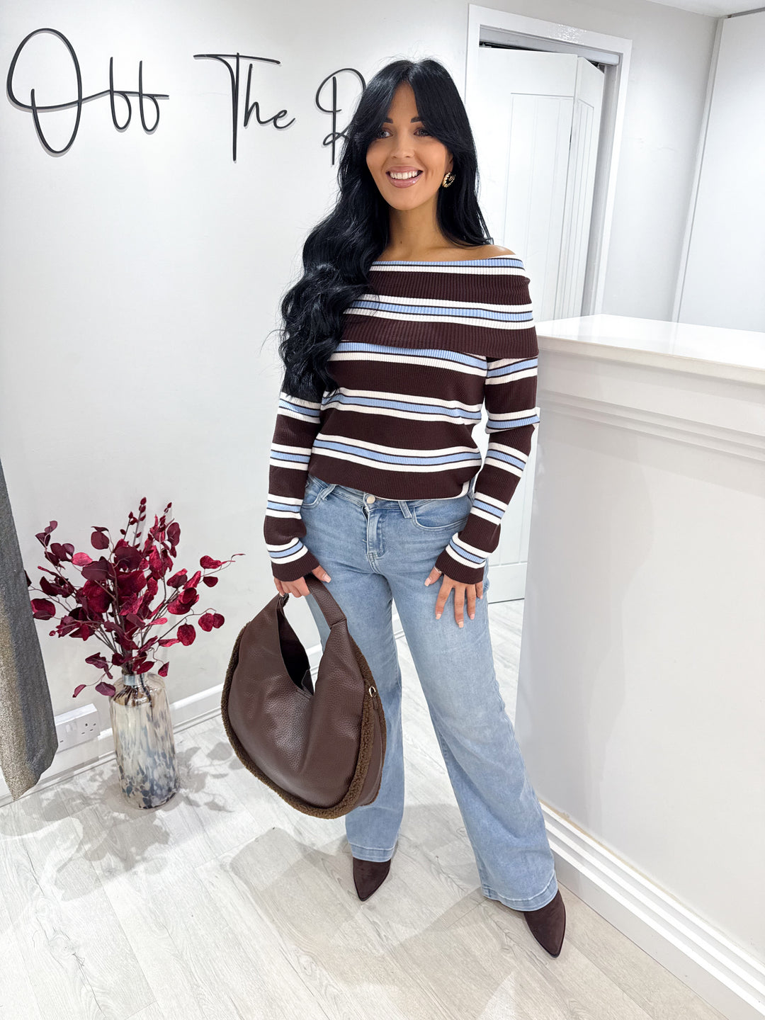 Betsy Stripe Top - Chocolate