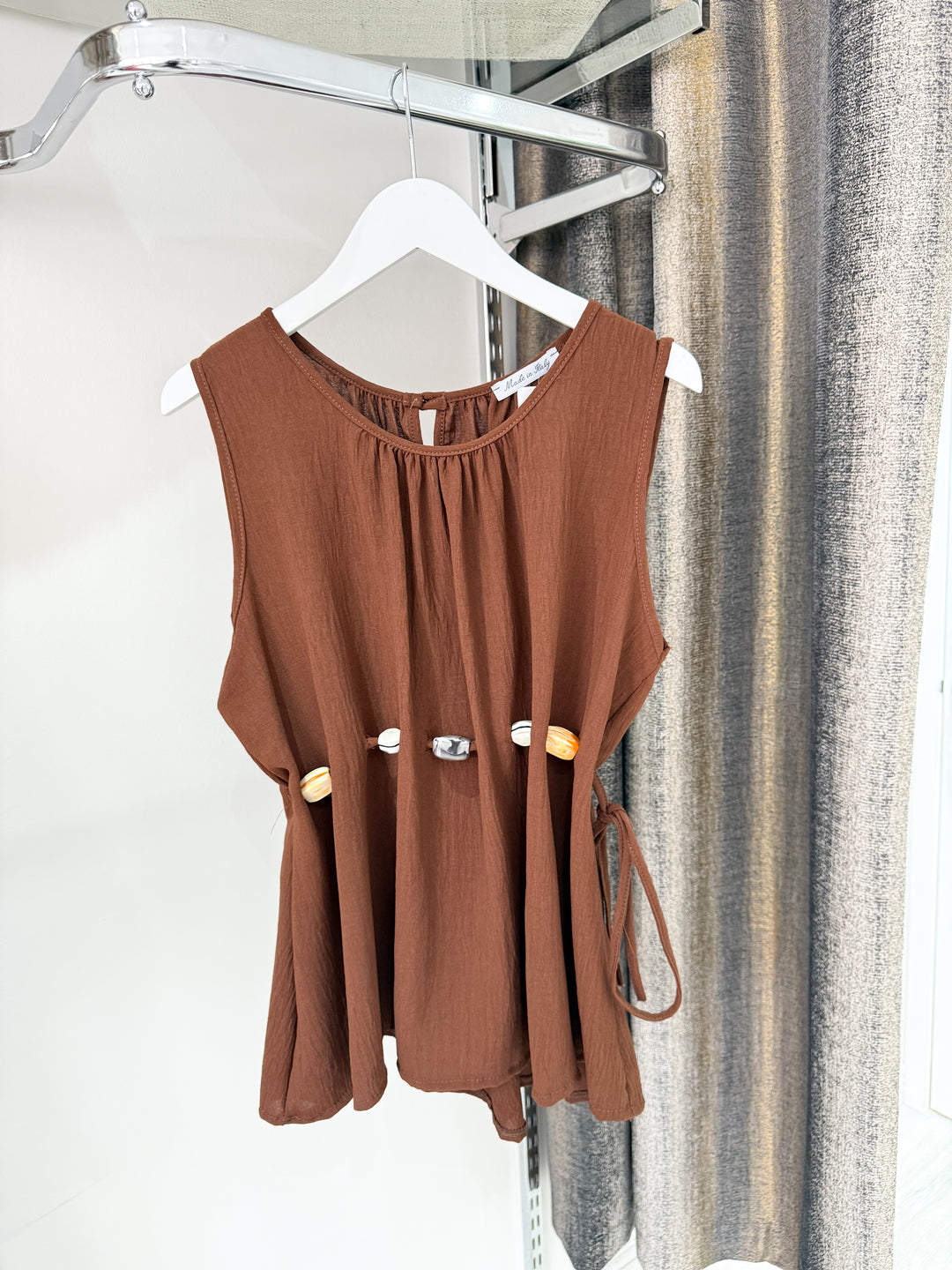 Freya Bead Top - Chocolate