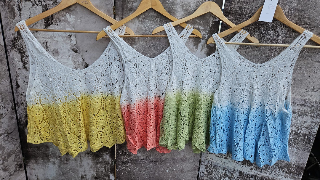 Ombré Crochet Top - Blue