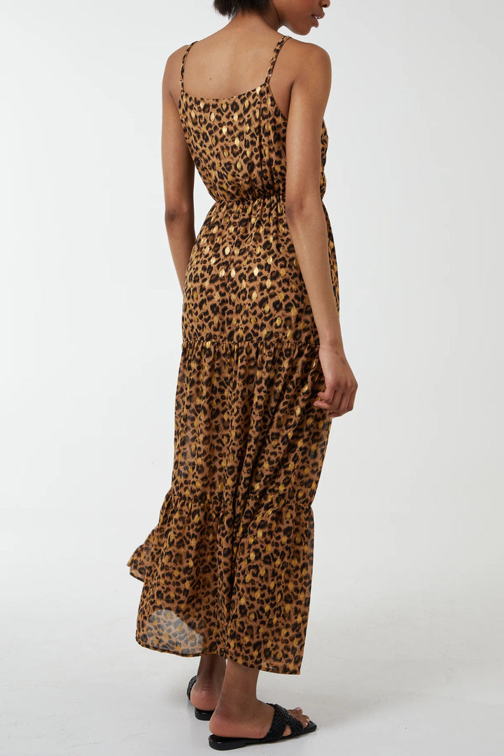 Gold Leopard Maxi Dress