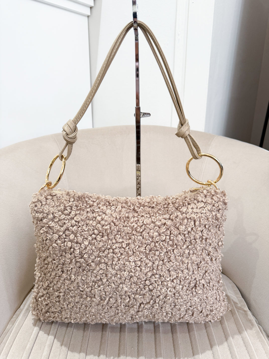 Borg Leather Ring Bag - Mocha