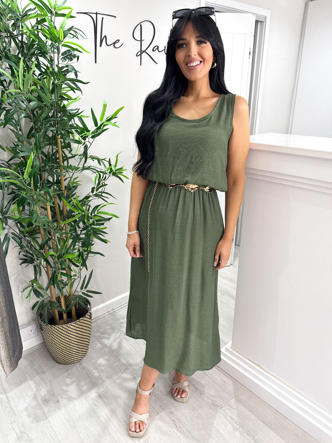 Indigo Dress - Khaki Green