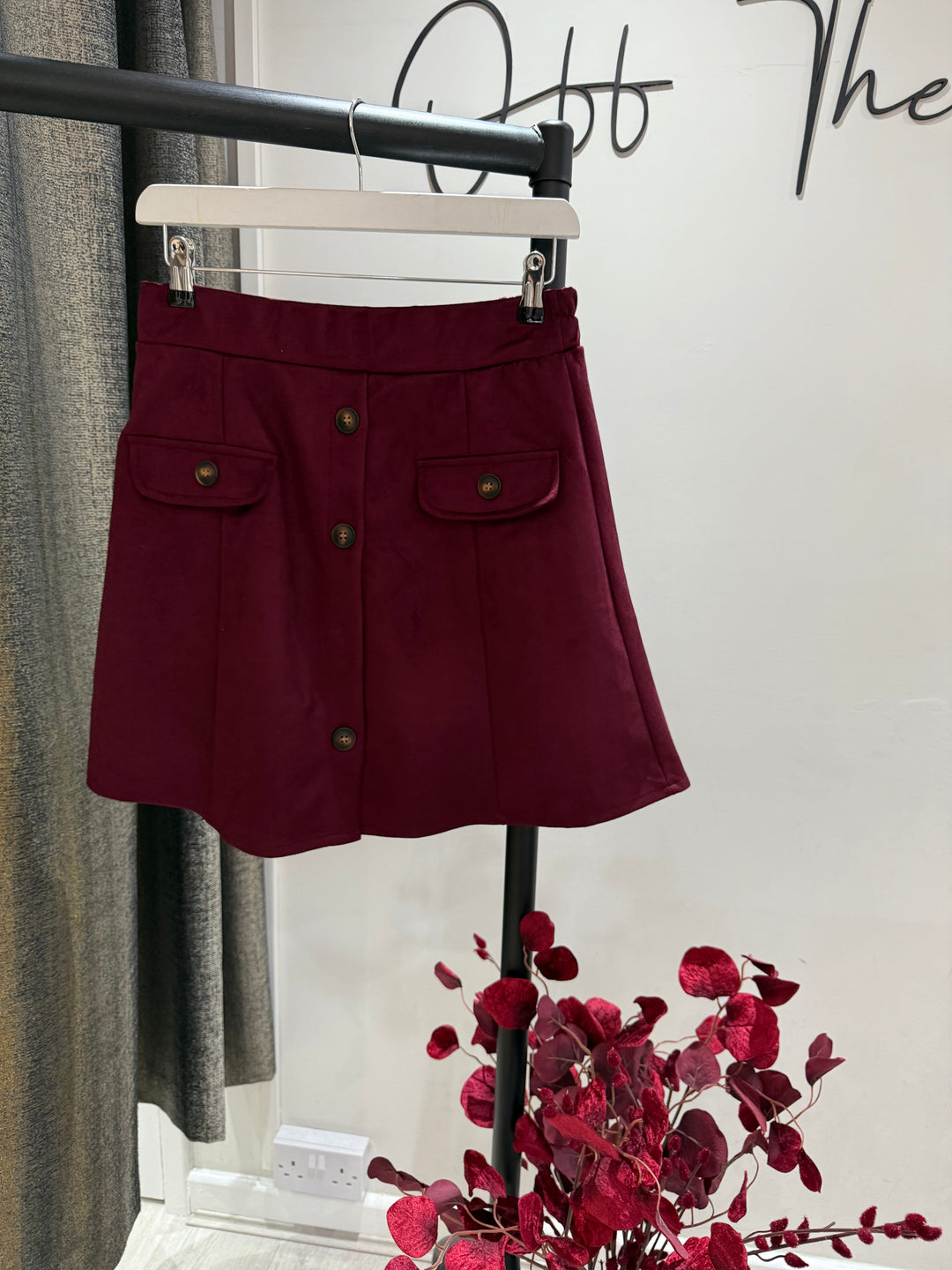 Lizzy Suede Skirt - Wine