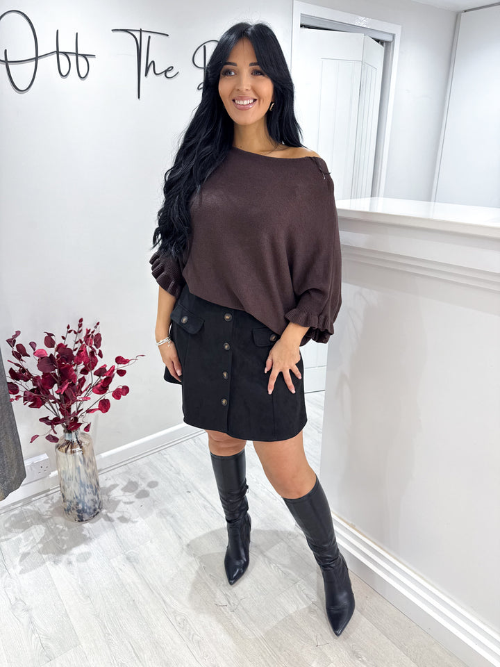 Diana Soft Knit Top - Chocolate