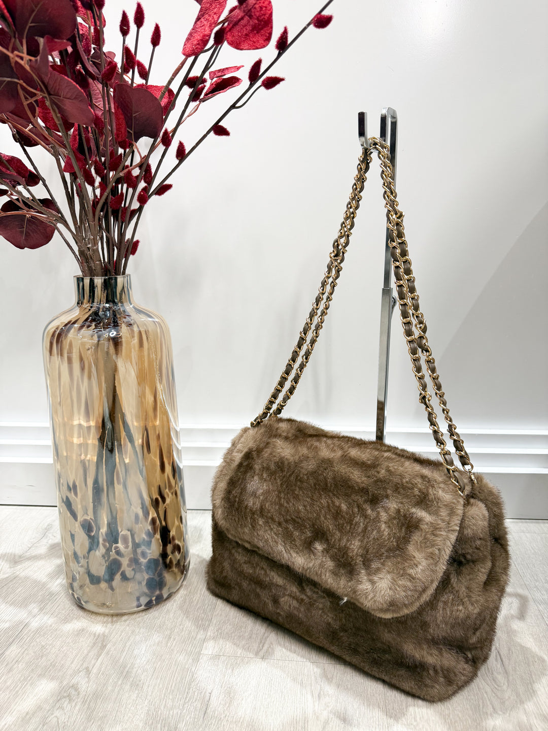 Seraphina Faux Fur Bag - Camel