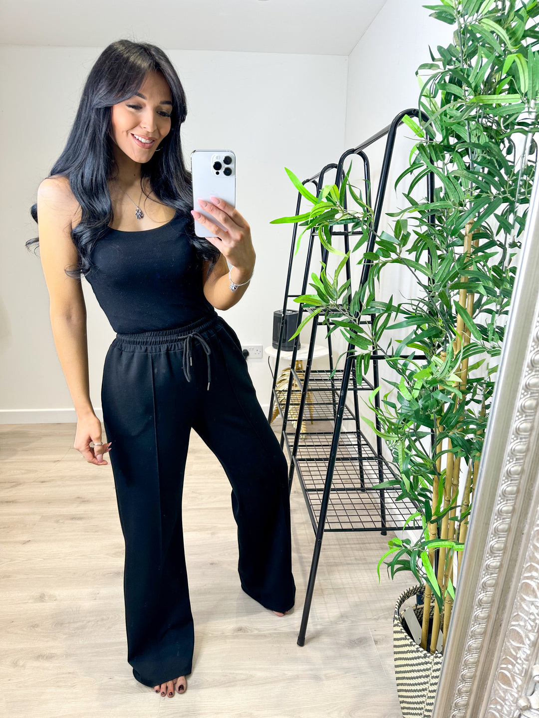 Wide Leg Jogger - Black