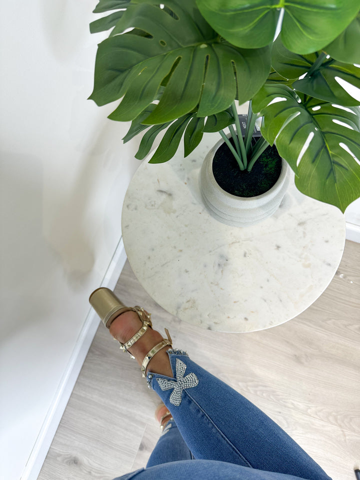 G Smack Pearl Bow Jeans