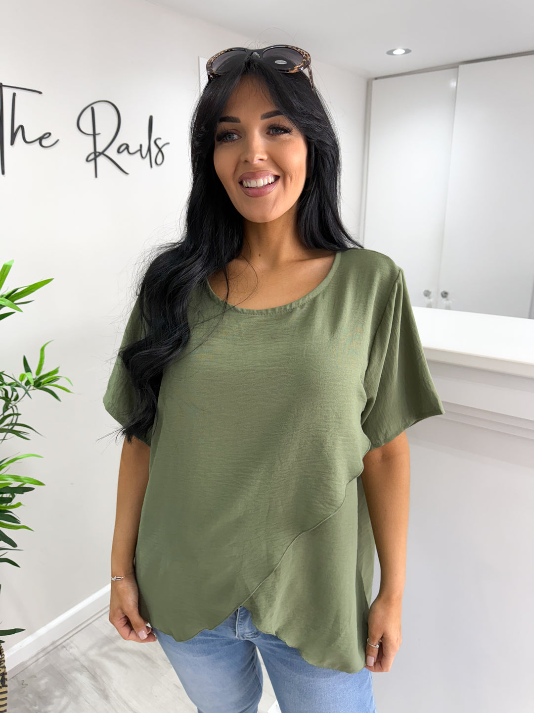 Eden Crossover Top - Khaki Green