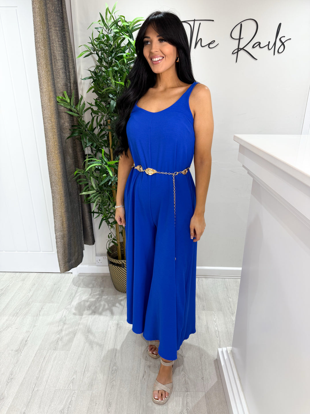 Wide Leg Jumpsuit - Royal Blue