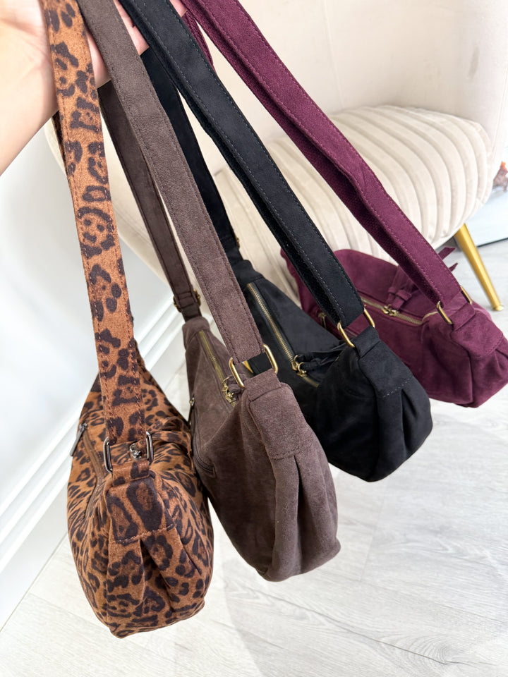 Velvet Crossbody Bag - Black