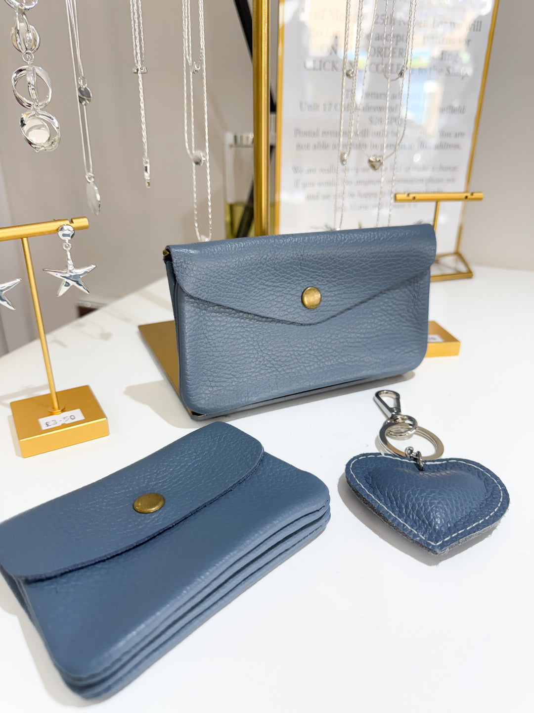 Leather Set - Denim Blue