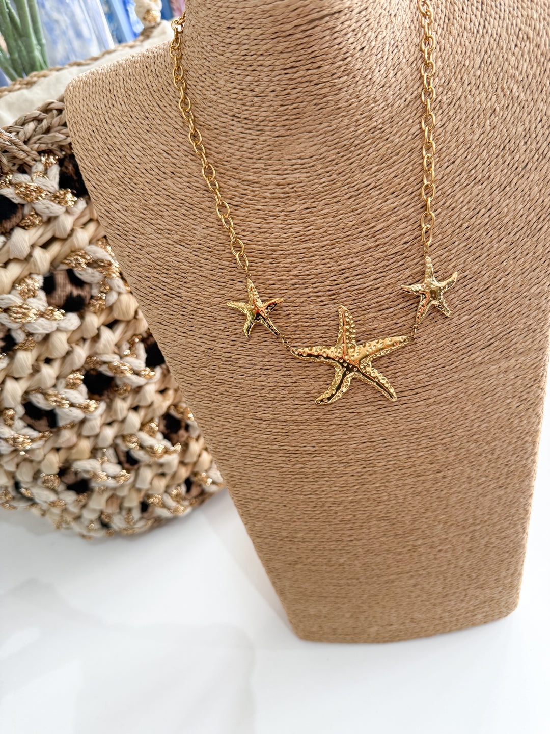 3 Starfish Necklace - Gold
