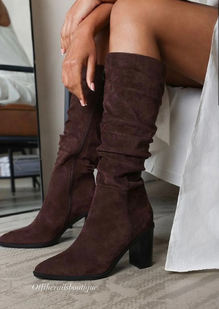 Joelle Knee High Boots - Chocolate