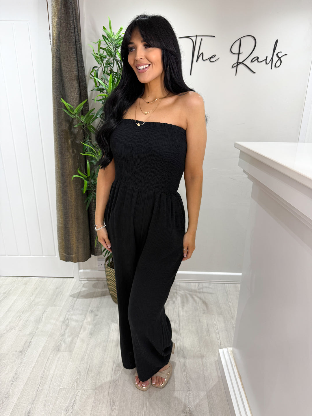 Lesley Cheesecloth Jumpsuit - Black