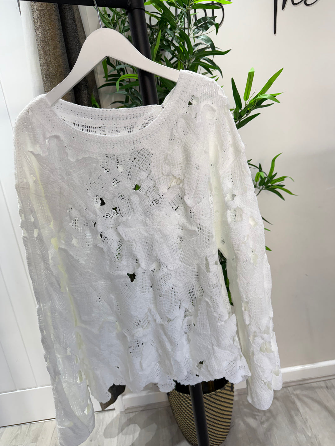 Kelsey Crochet Top - White
