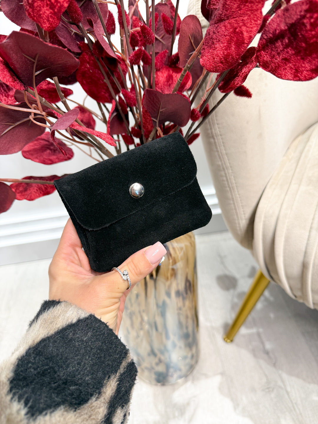 Small Suede Purse - Black