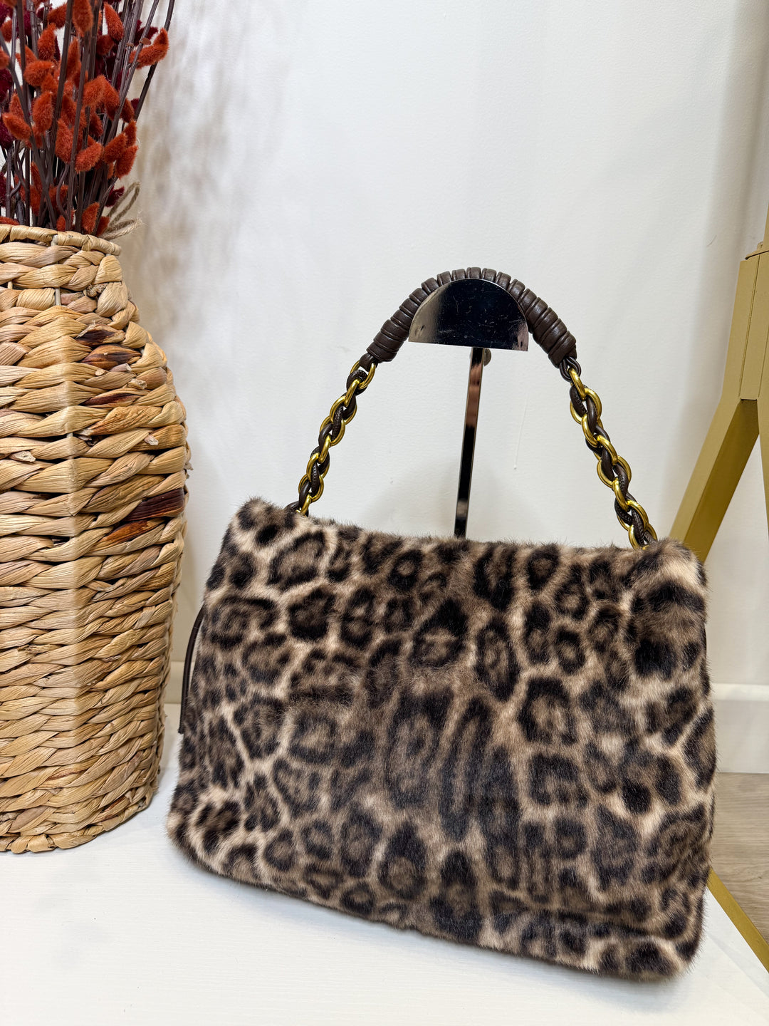 Soren Leopard Bag - Taupe