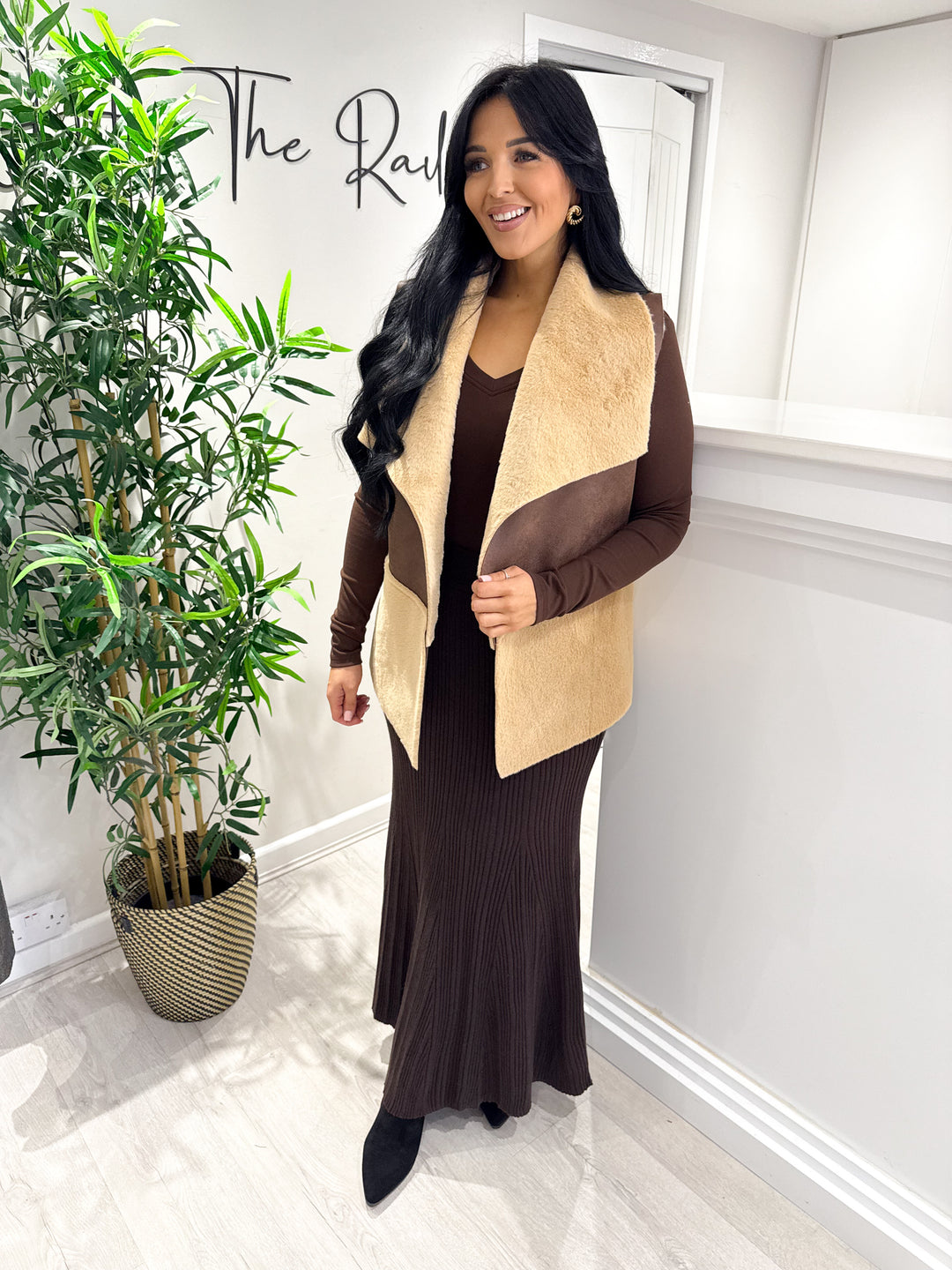 Shelby Gilet - Caramel/Chocolate