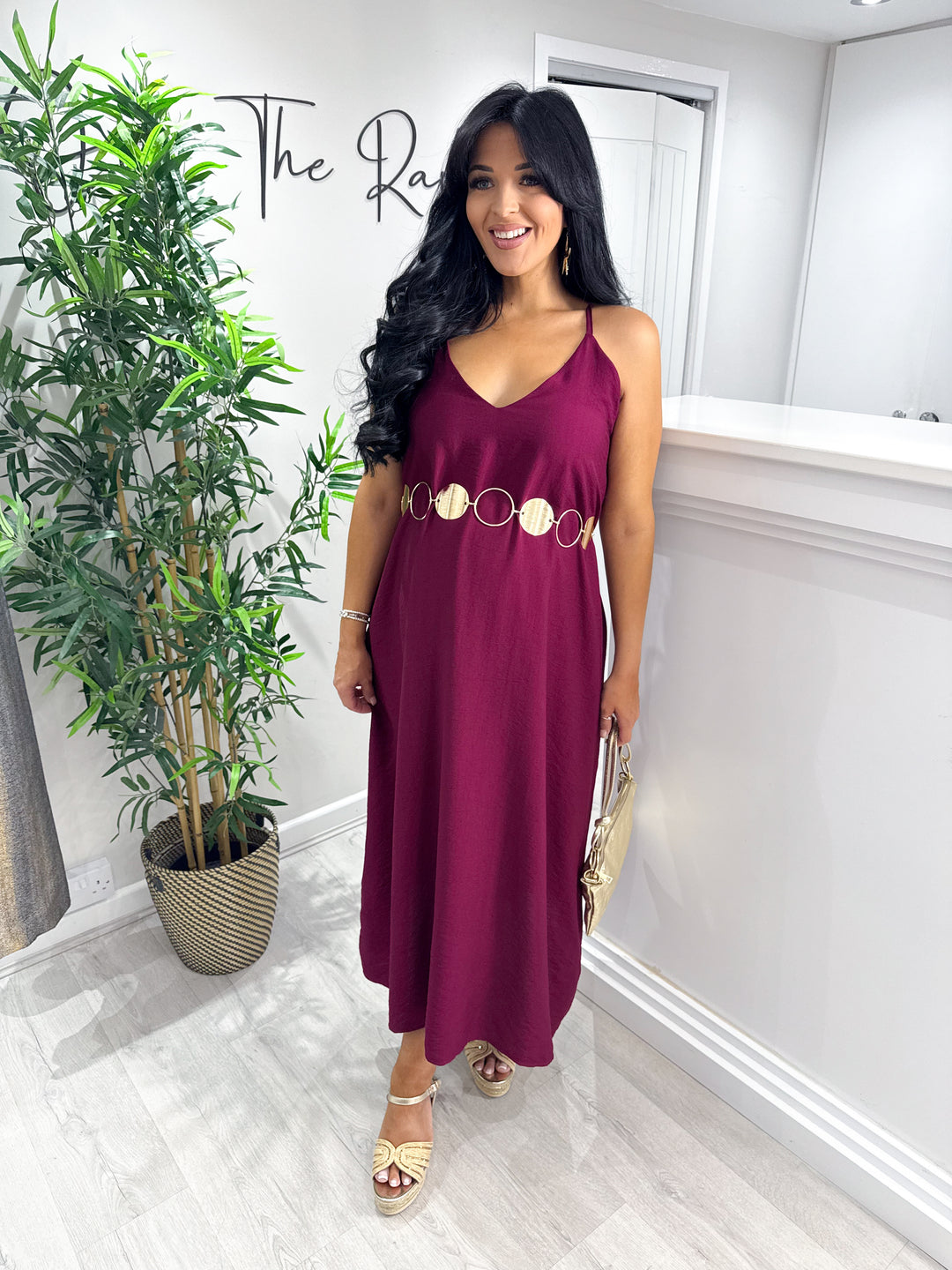 Shell Back Dress - Wine
