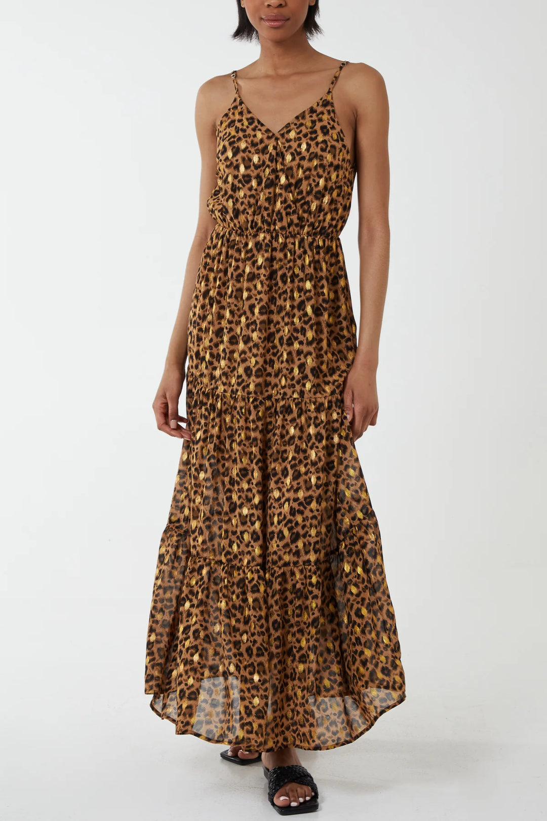 Gold Leopard Maxi Dress
