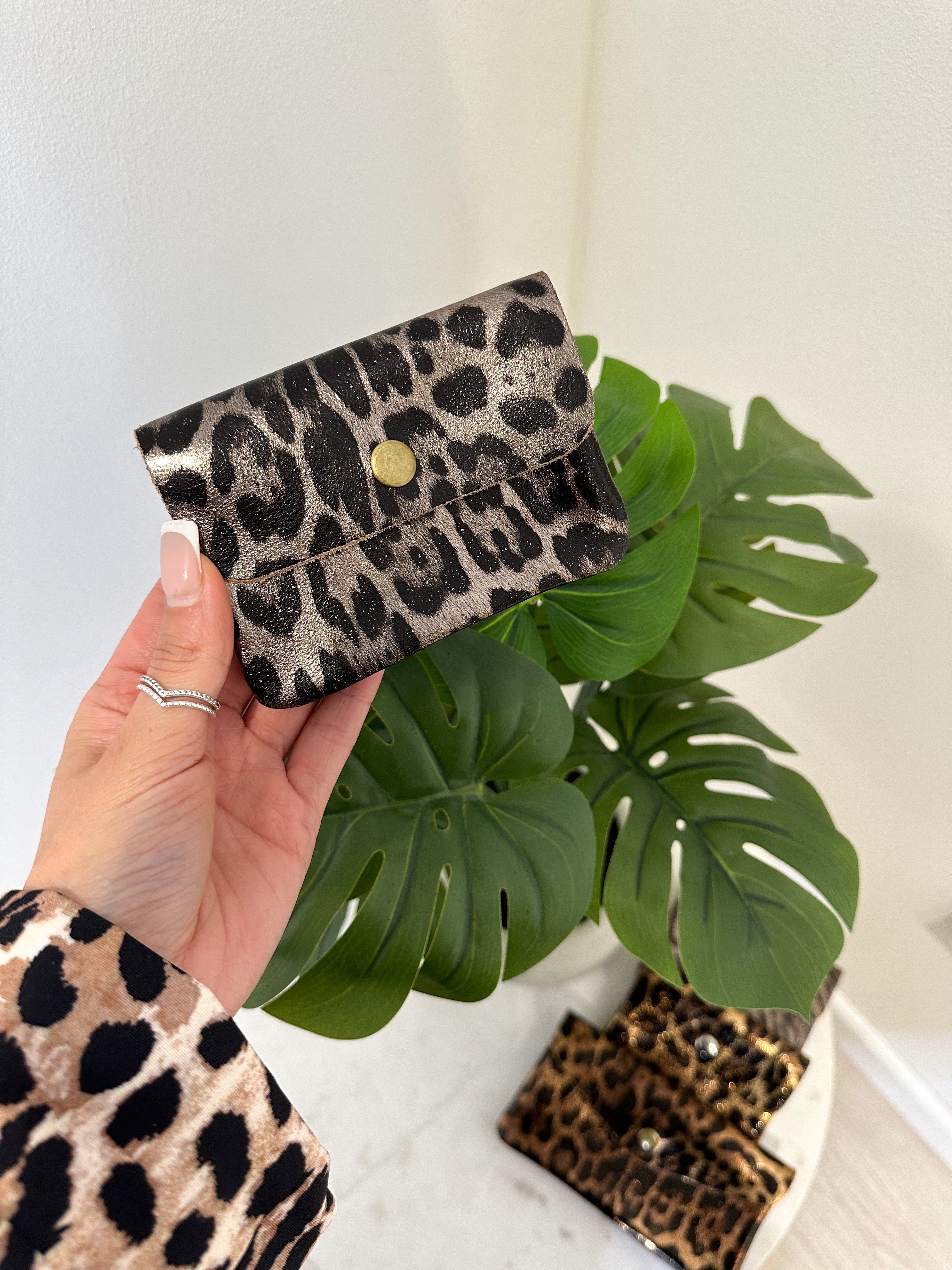 Leopard clutch purse best sale