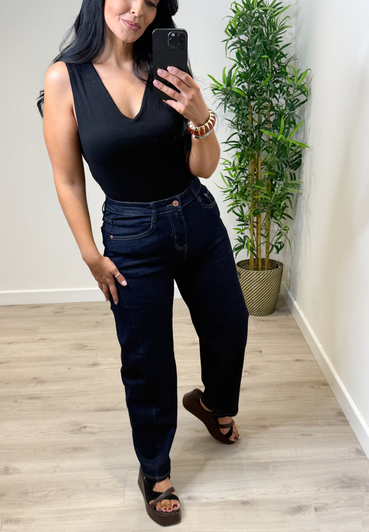 G Smack Dark Wash Balloon/Barrel Jeans