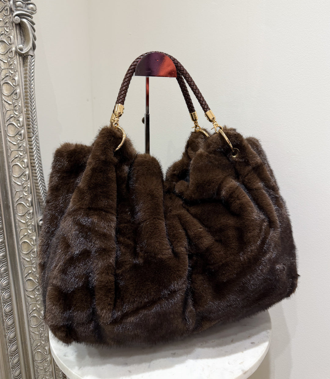 Joelle Faux Fur Bag - Chocolate Pre Order