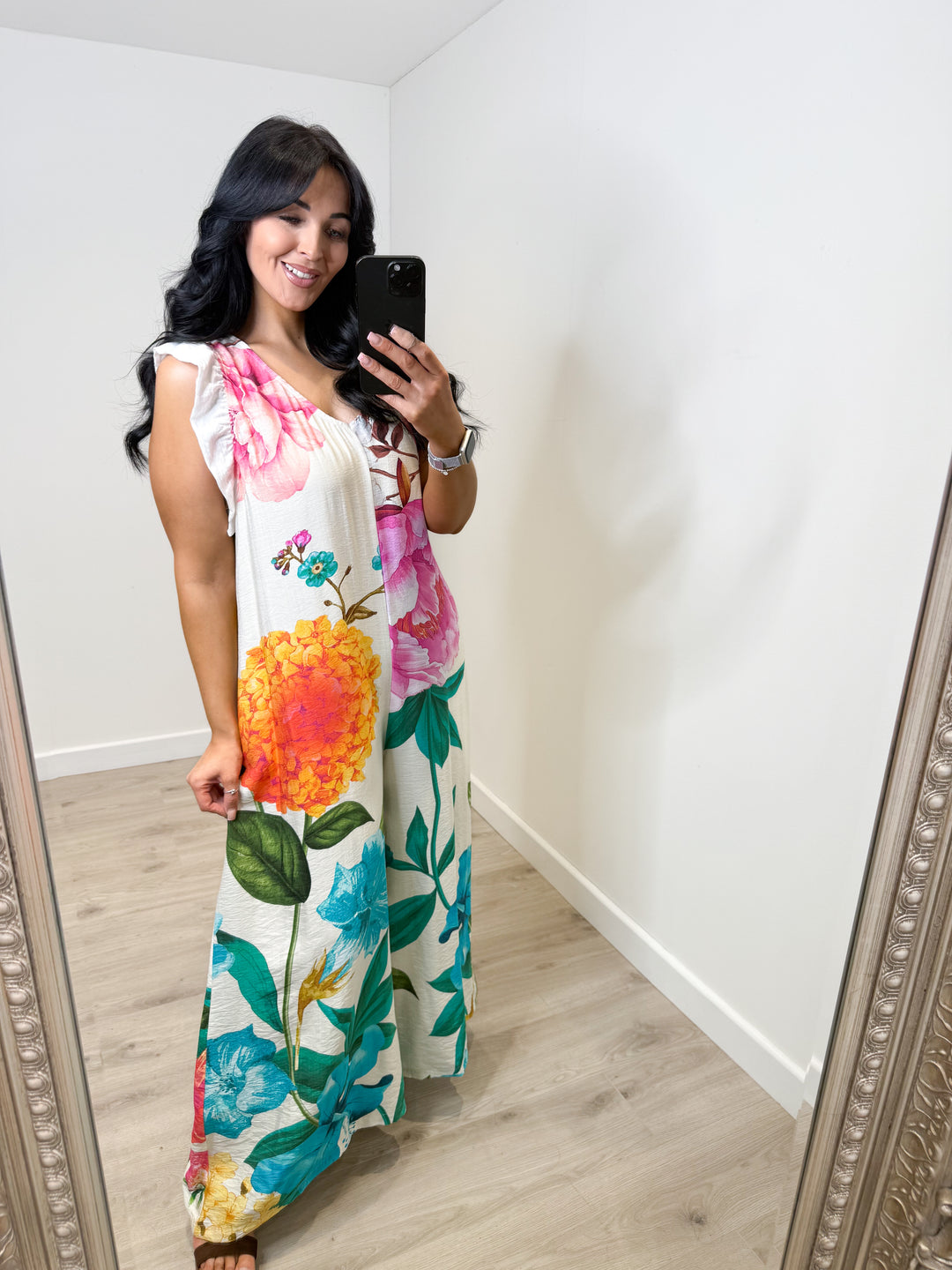 Flower Jumpsuit - White
