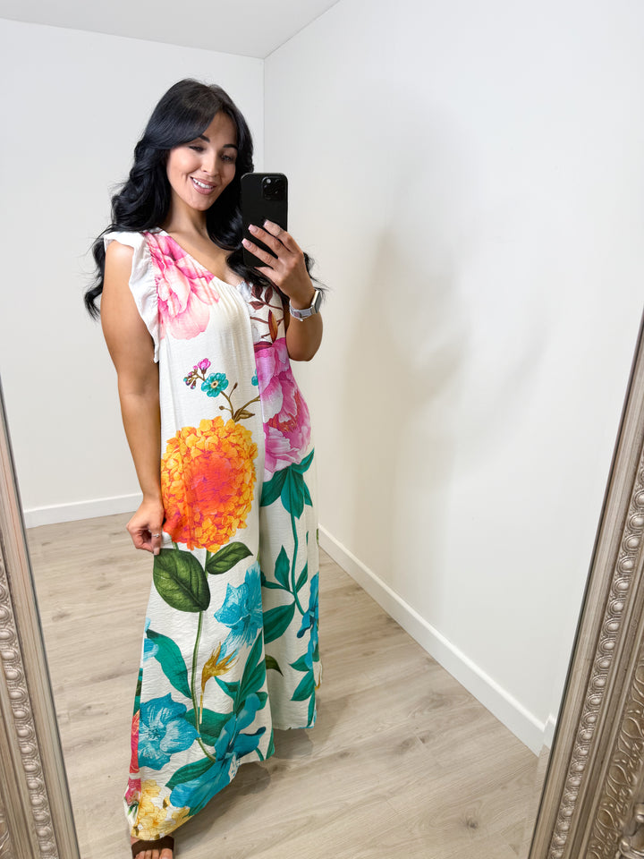 Flower Jumpsuit - White