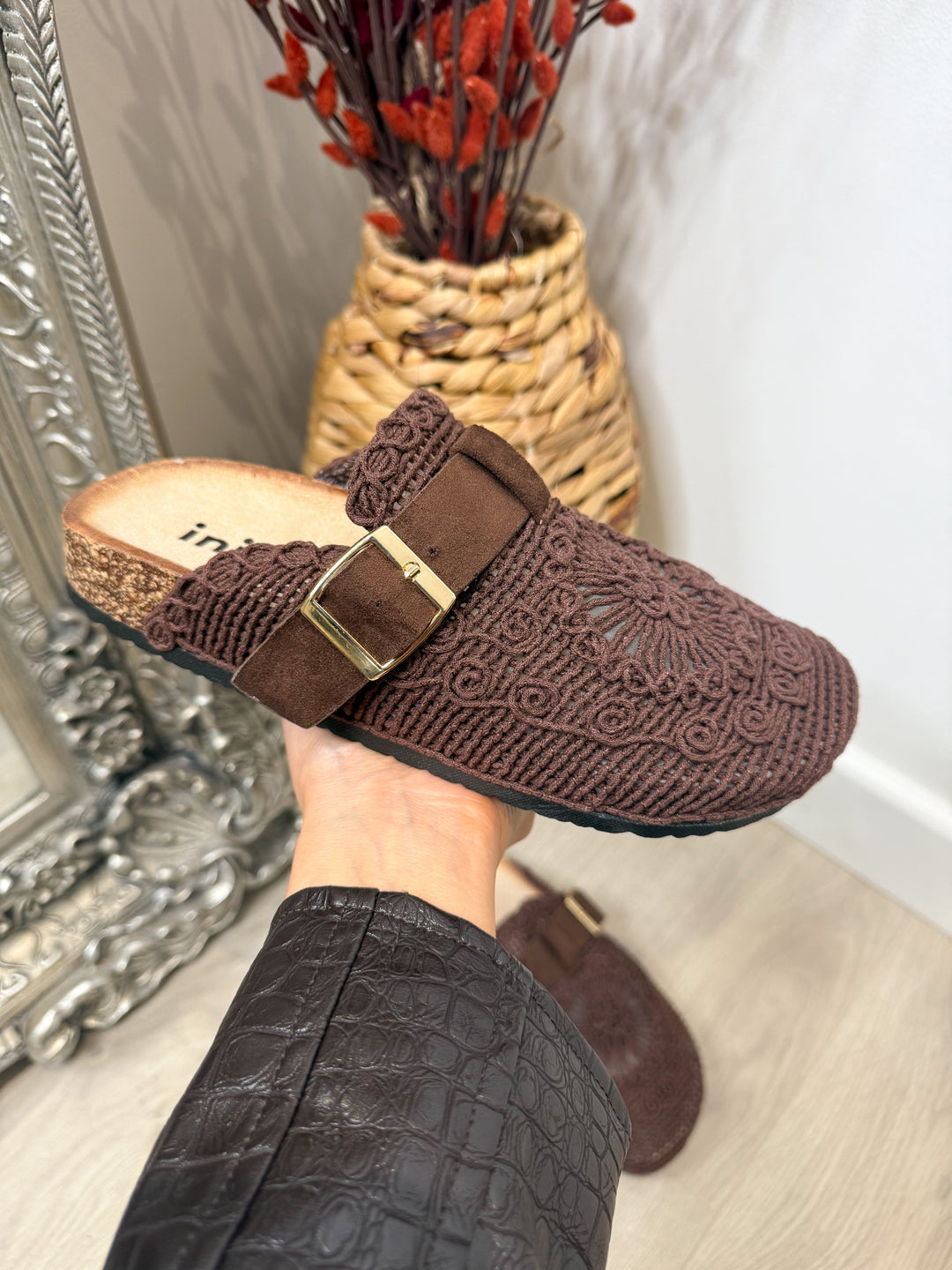 Steph Crochet Mule - Chocolate
