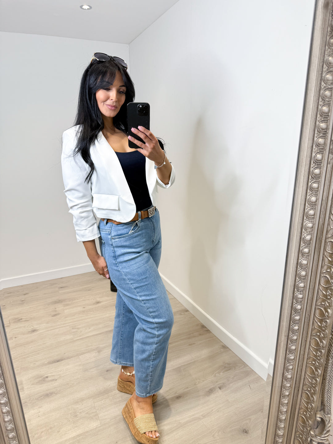 Light Wash Balloon/Barrel Jeans