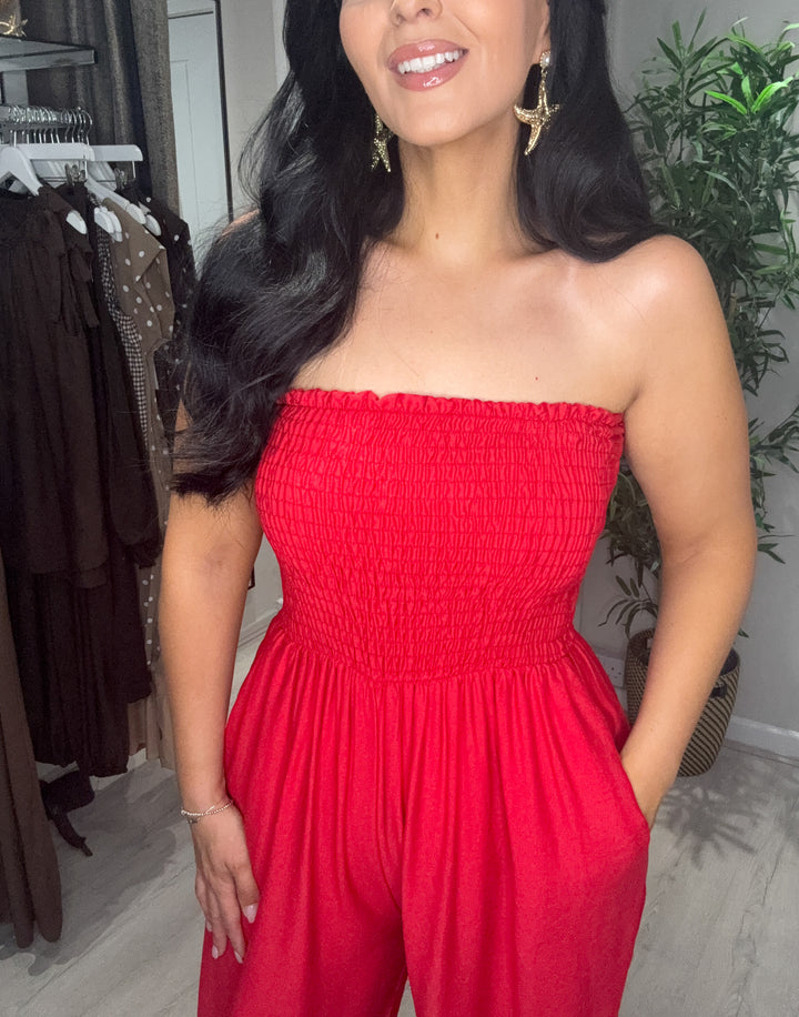 Evelyn Jumpsuit - Red