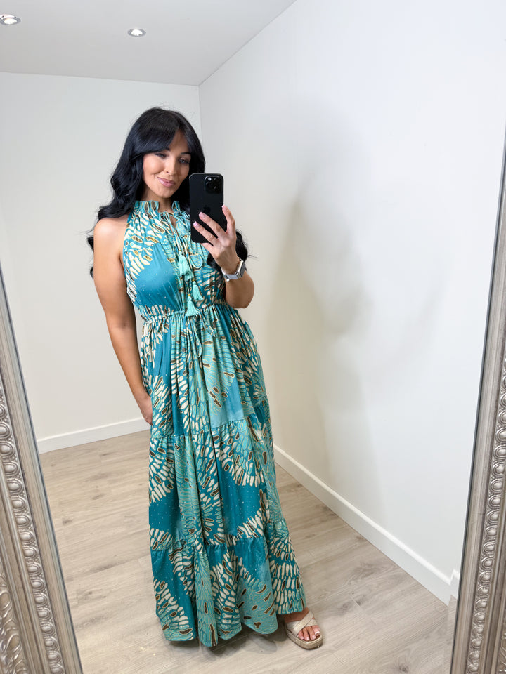 Marina Leopard Halter neck Dress