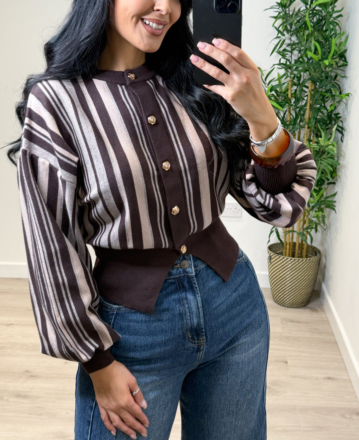 Kasey Stripe Knit - Chocolate