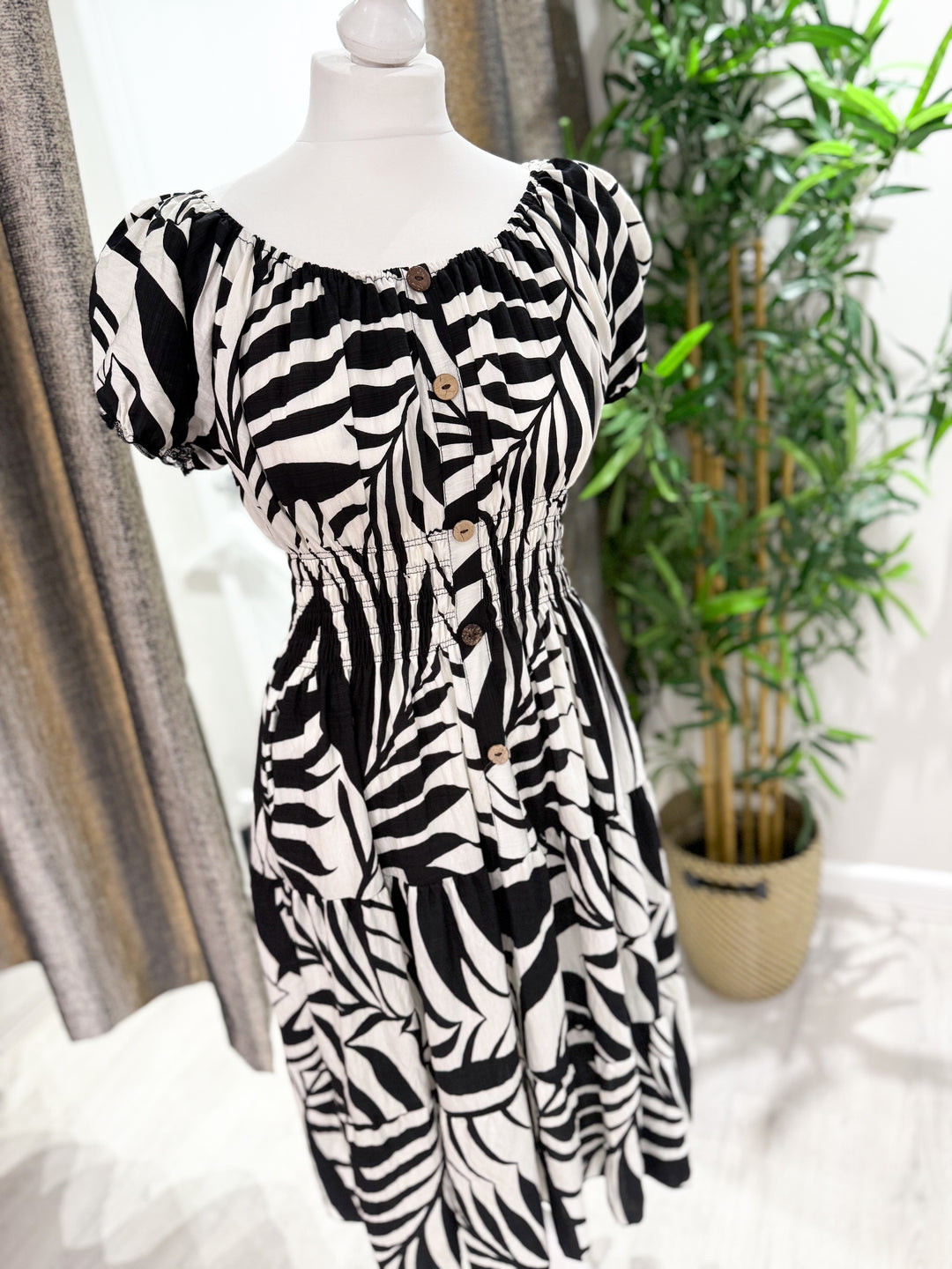 Monochrome Midi Dress