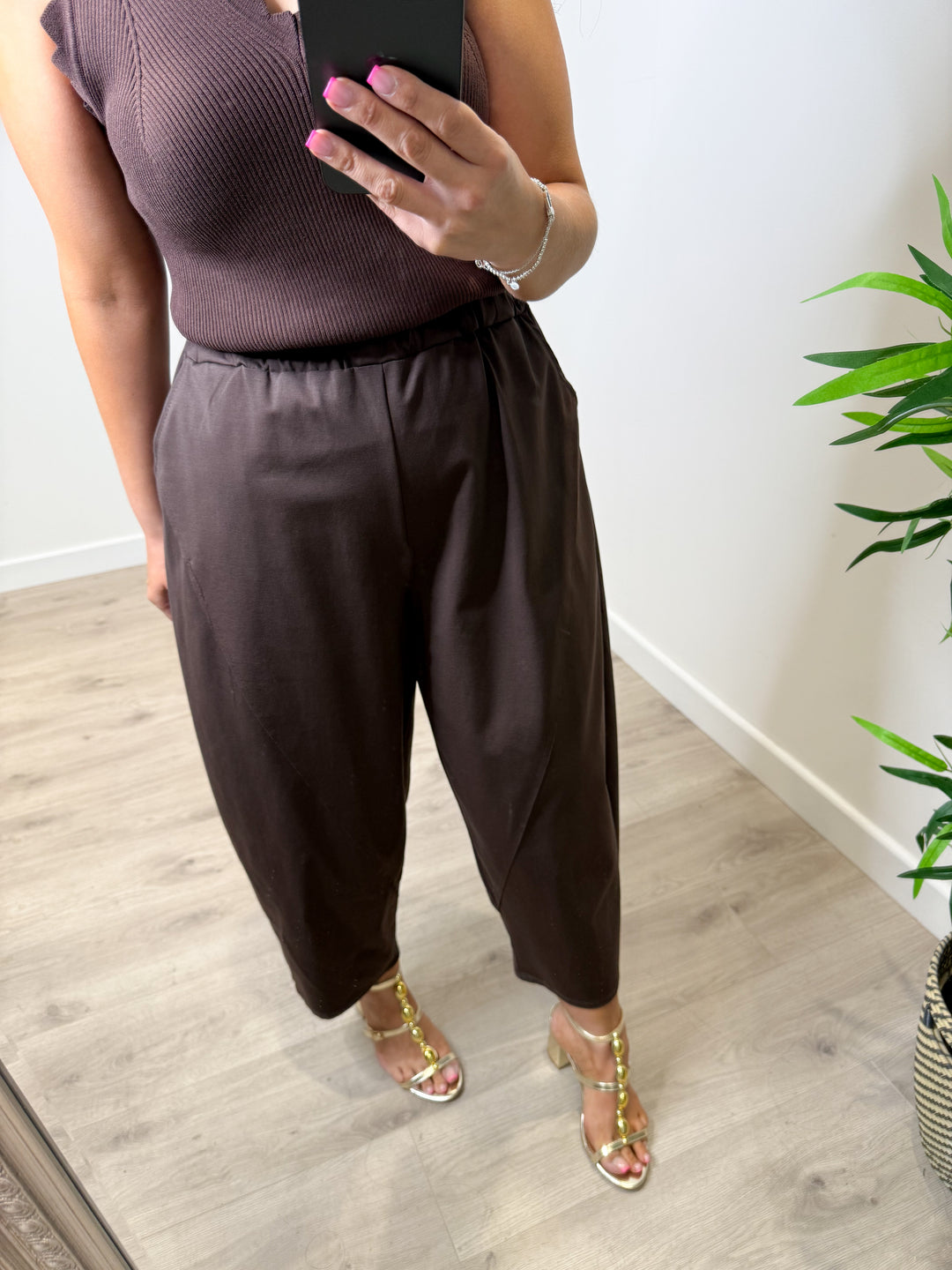 Francis Barrel Trousers - Chocolate
