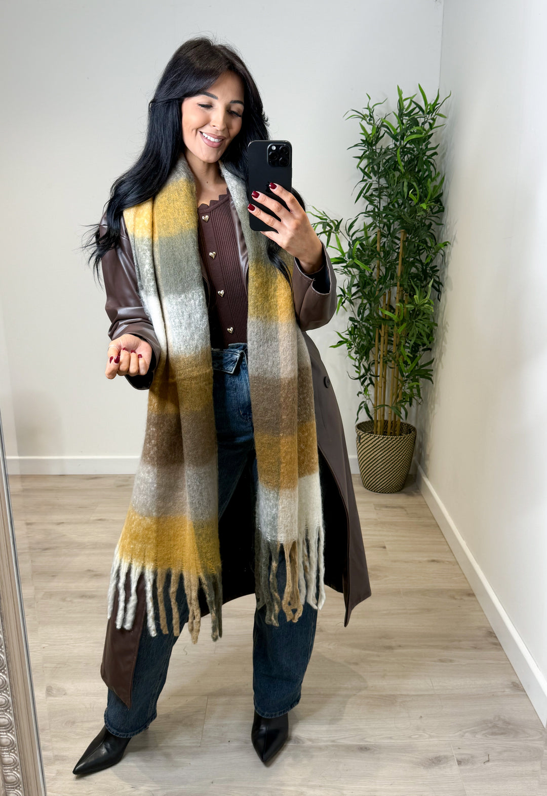 Linden Checked Wool Scarf