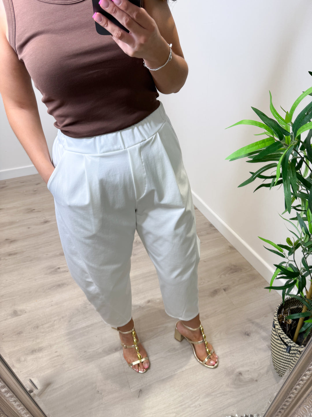 Francis Barrel Trousers - White