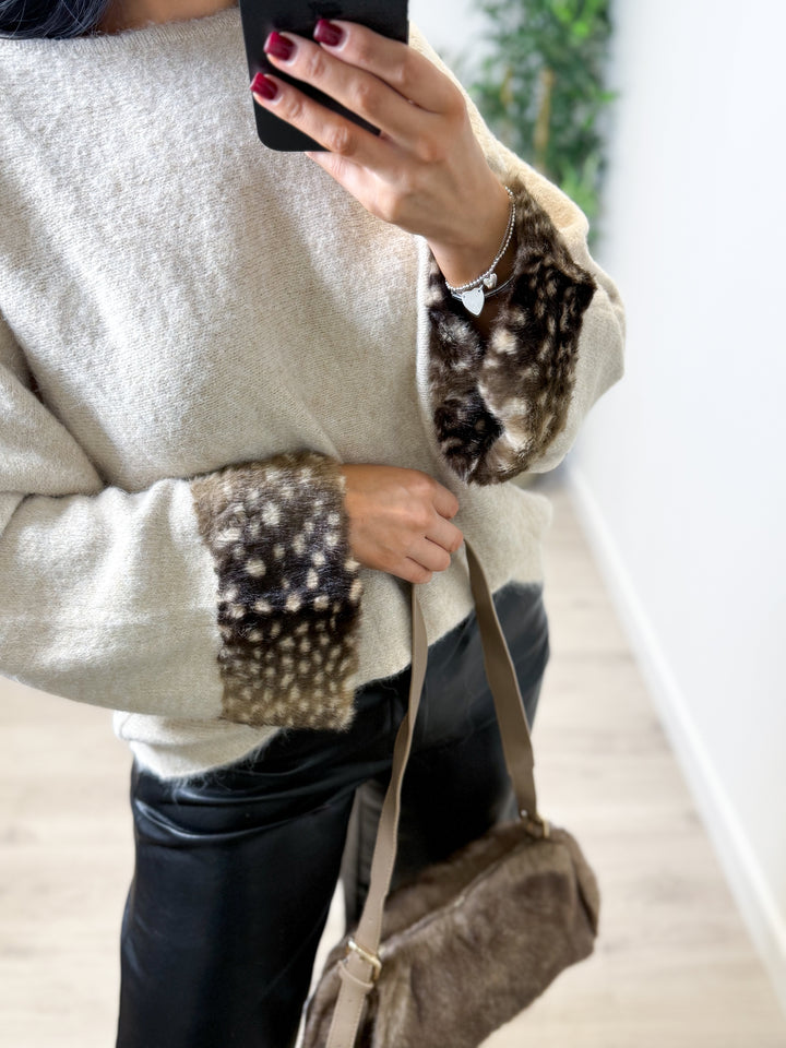 Bambi Sleeve Top - Beige