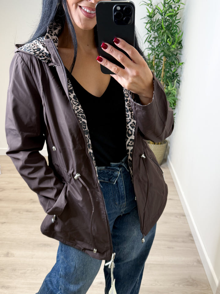Chocolate/Leopard Print Reversible Mac