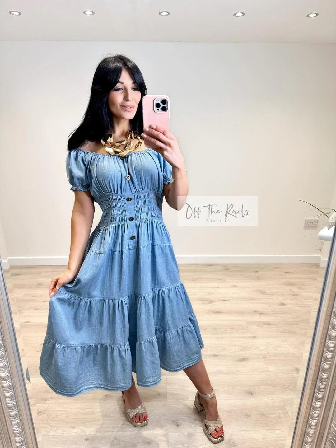 Light Denim Midi Dress