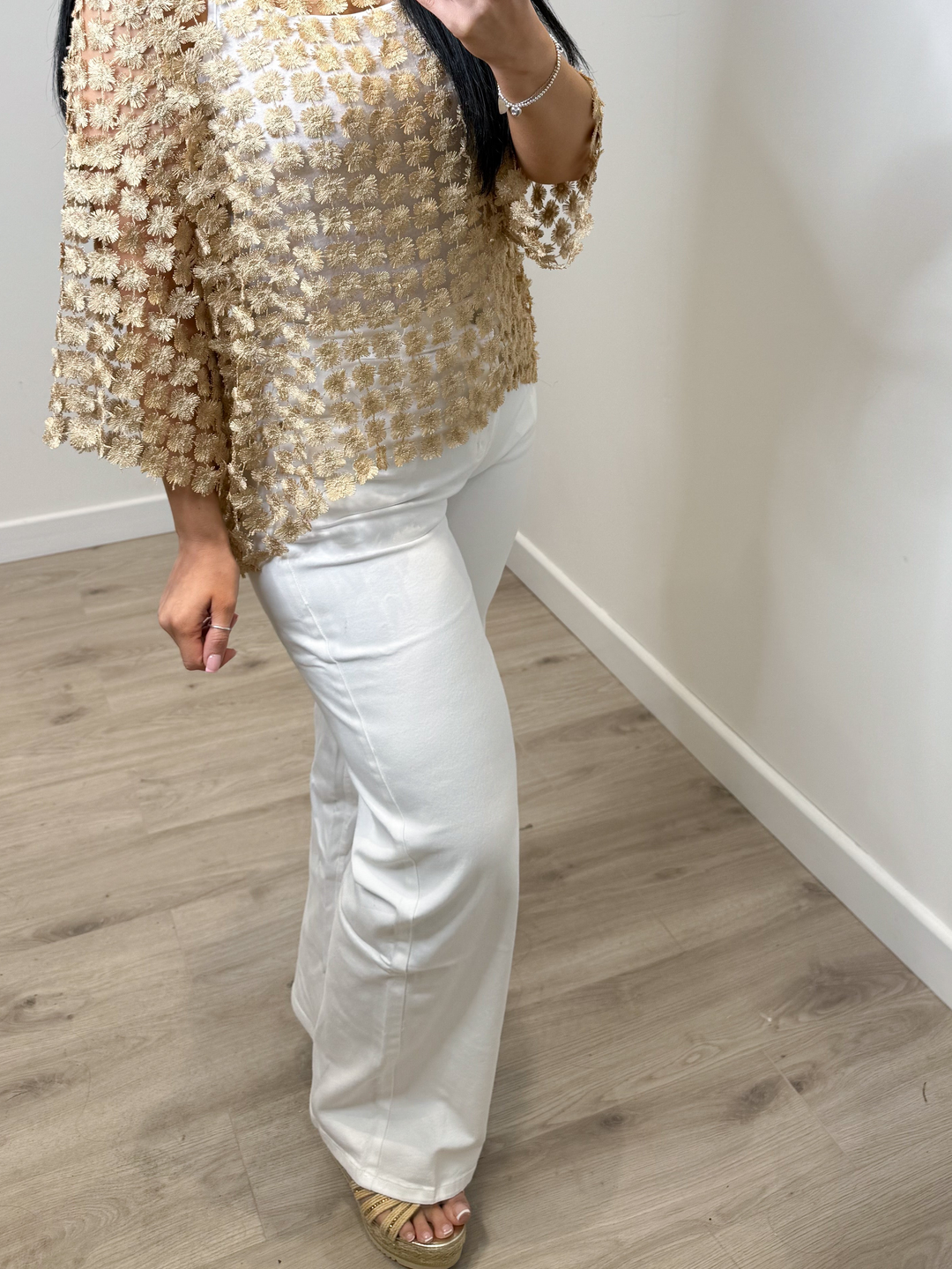 G Smack Wide Leg Jeans - White