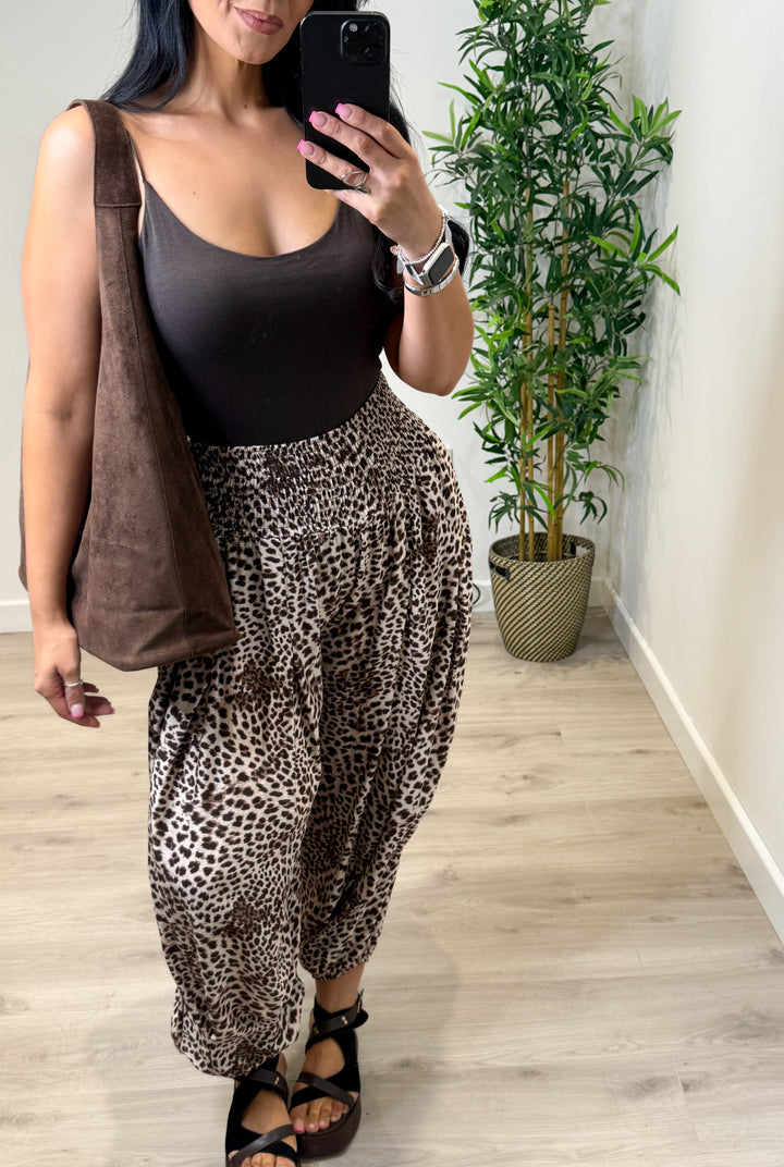 Estelle Leopard Balloon Trousers - Light Leopard