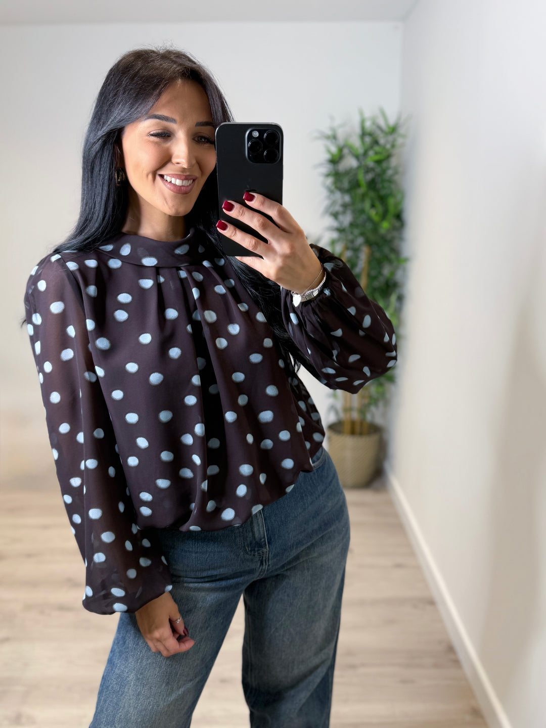 Blossom Bubble Top - Chocolate/Blue