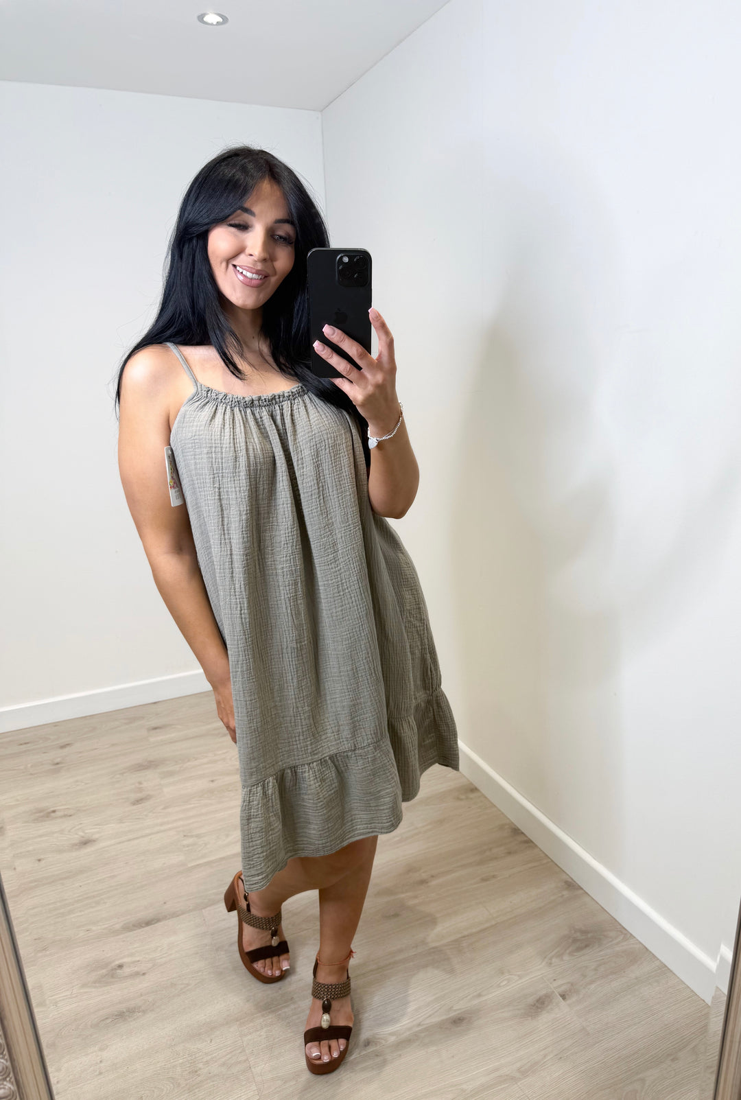 Cheesecloth Sundress - Taupe