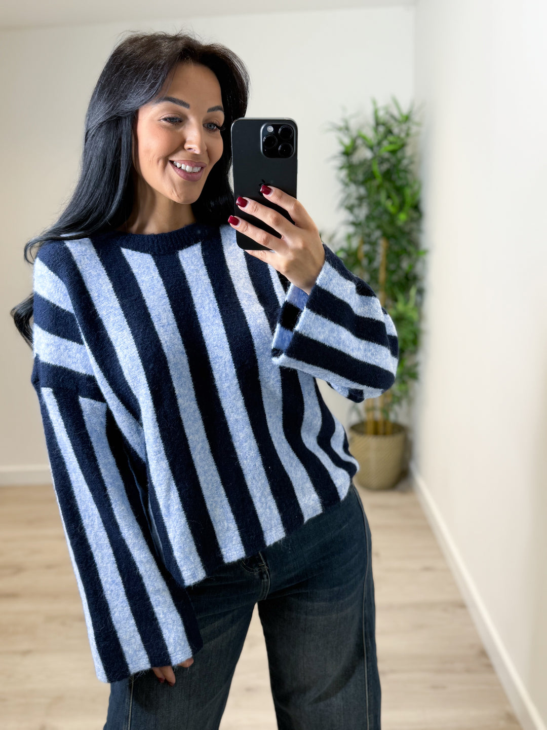 Crew Stripe Top - Navy