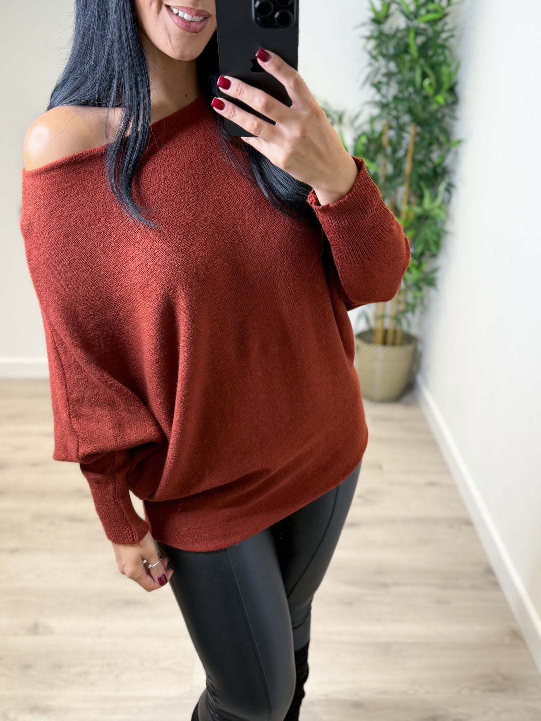 Maple Soft Knit Top - Rust