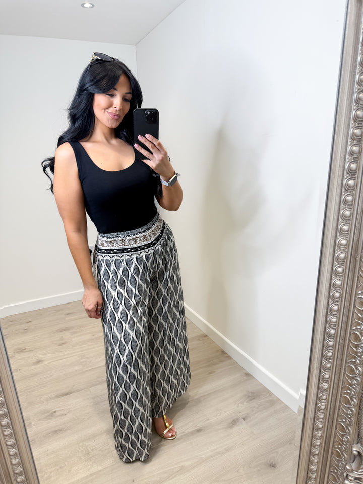 Printed Palazzo - Black