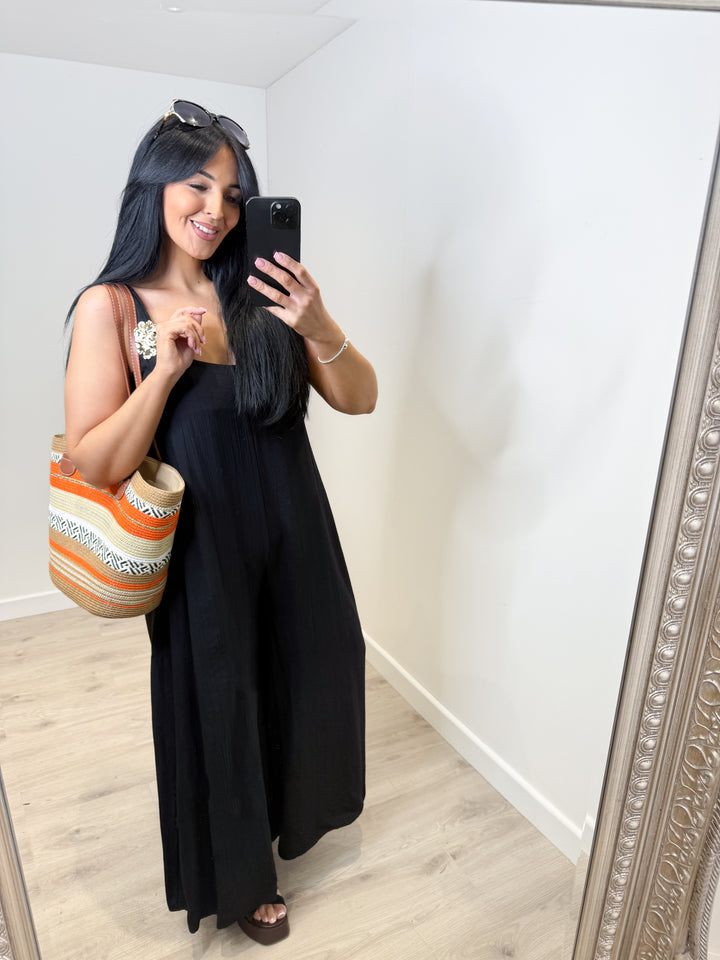 Wide Leg Jumpsuit - Black