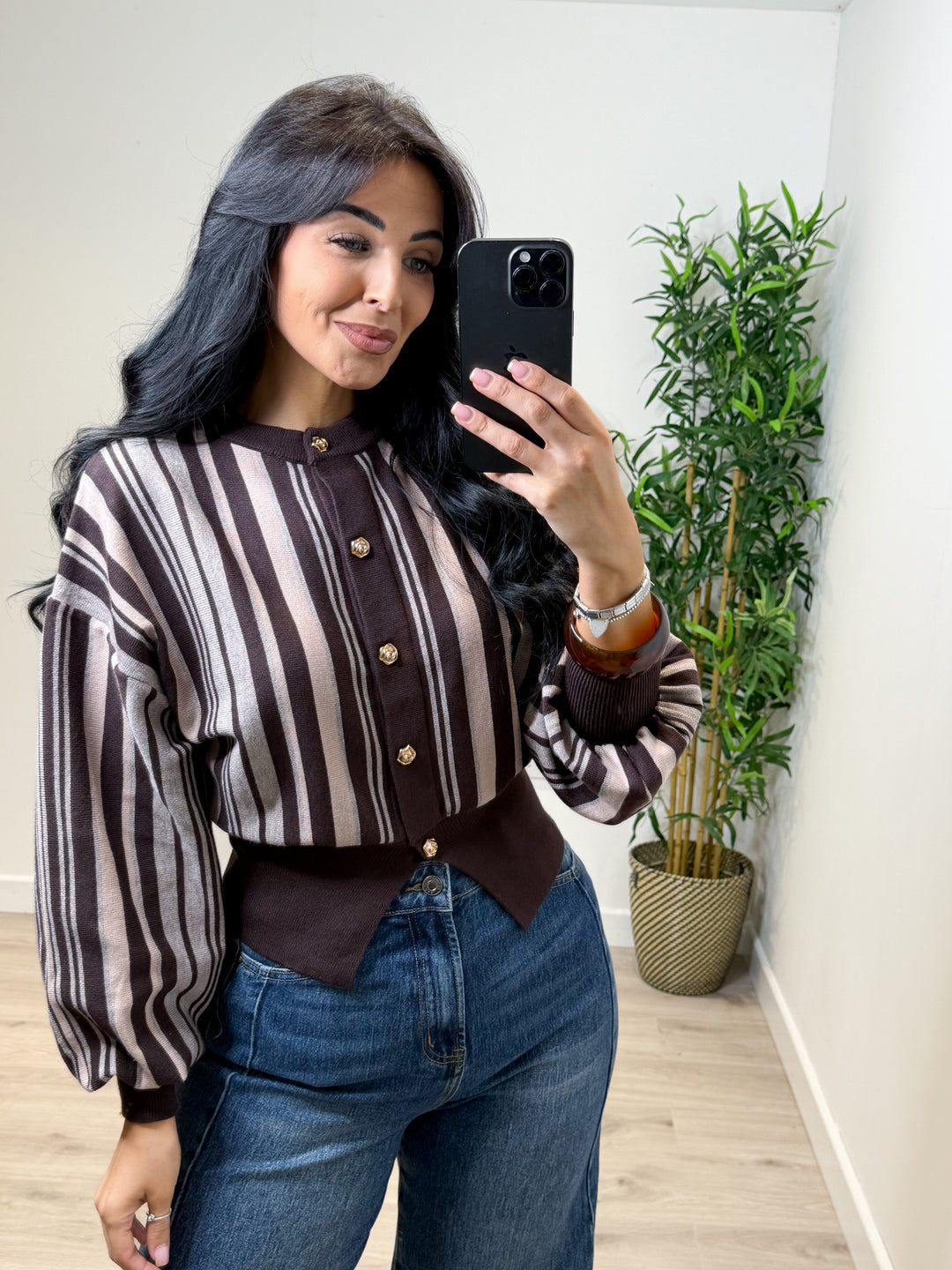 Kasey Stripe Knit - Chocolate